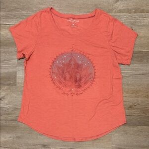 Lucky Brand Women's Orange Graphic Tee